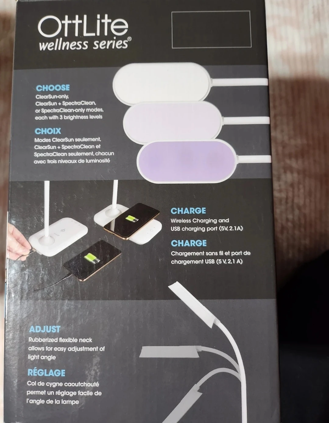 OttLite SpectraClean LED Desk Lamp with Wireless Charging - photo 4