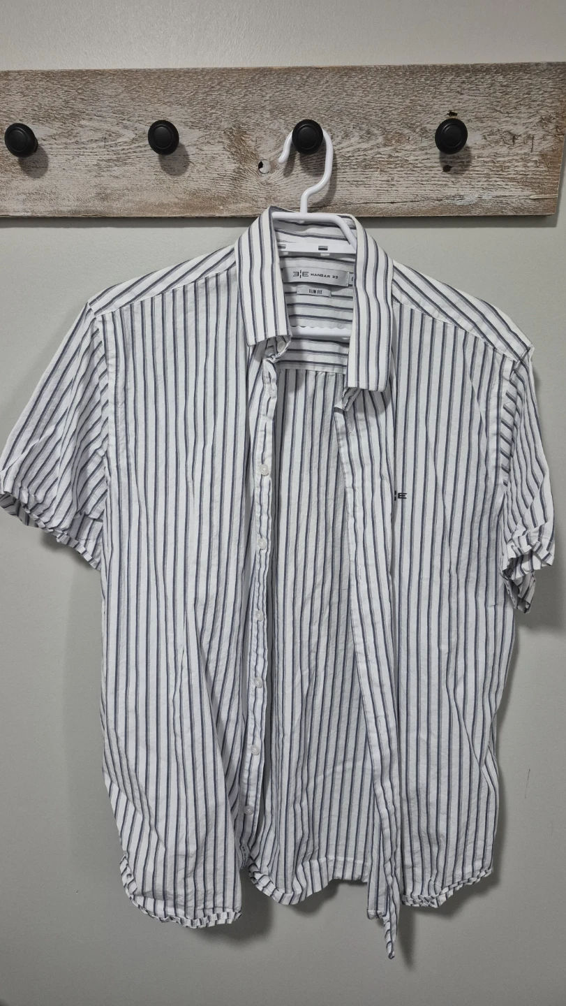 SIMONZ Men's Striped Short Sleeve Shirt