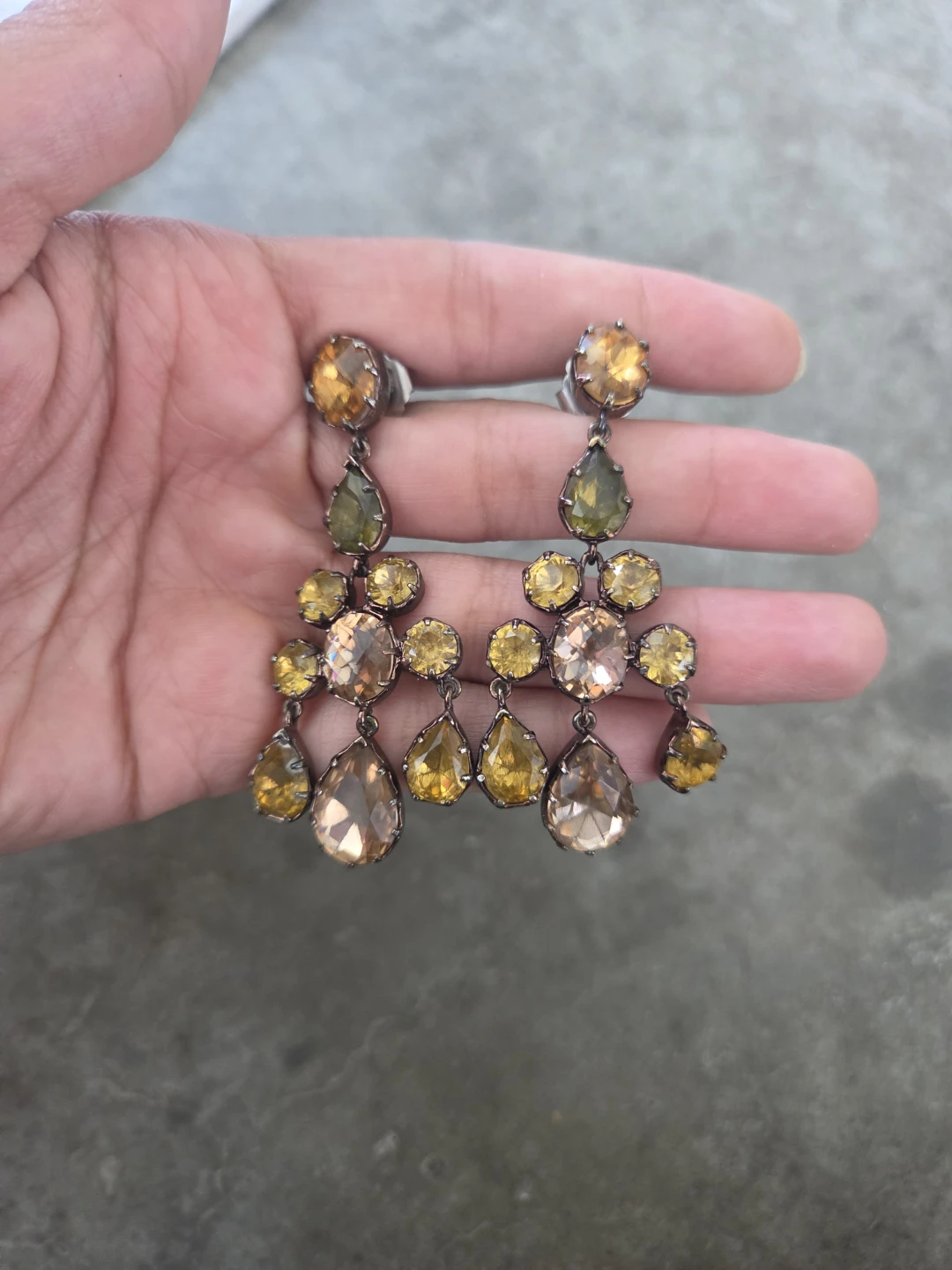 Stella & Dot Earrings, Pink Chandelier