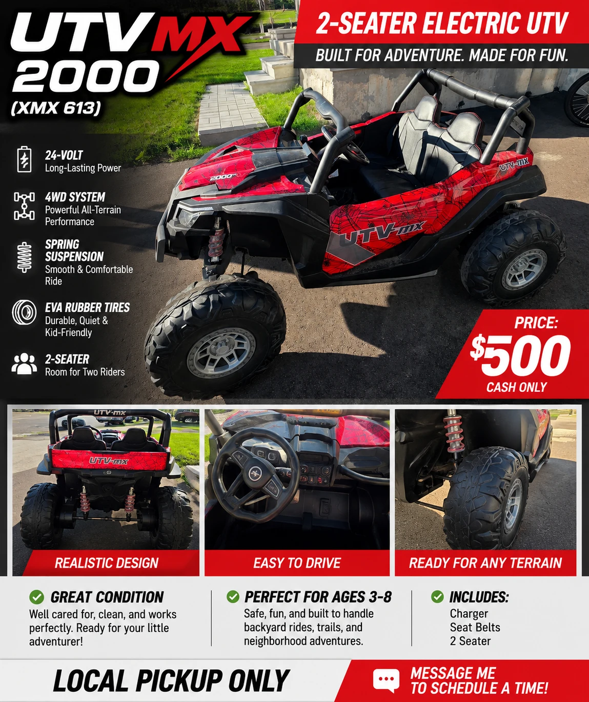 UTV MX 2000 Electric UTV - 2 Seater