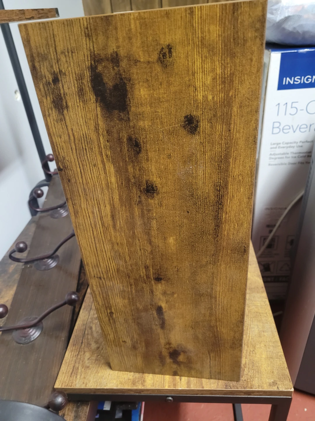 Rustic Wood and Metal Entryway Coat Rack Shelf - photo 3