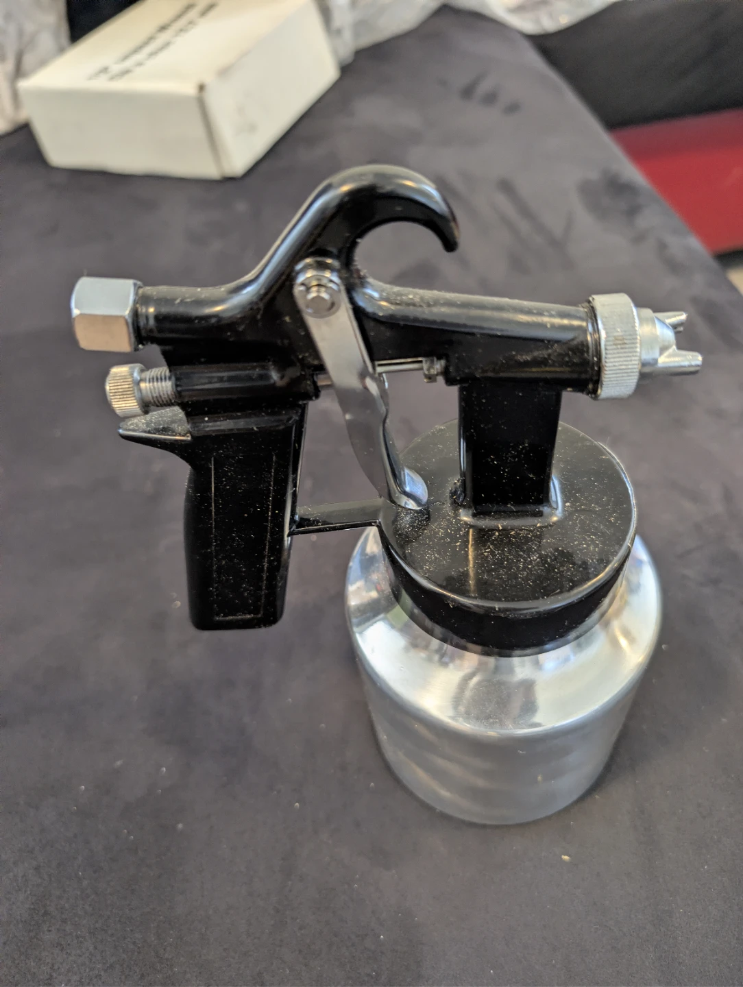 Black and Silver Spray Gun with Metal Cup
