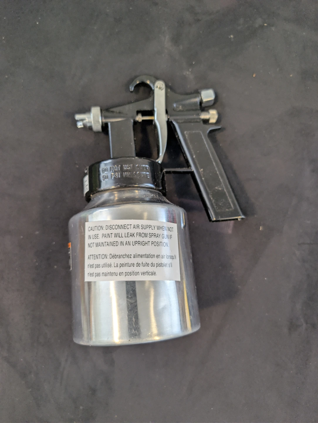 Black and Silver Spray Gun with Metal Cup - photo 3