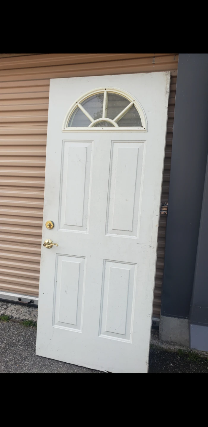 White Exterior Door with Glass Archway - photo 3