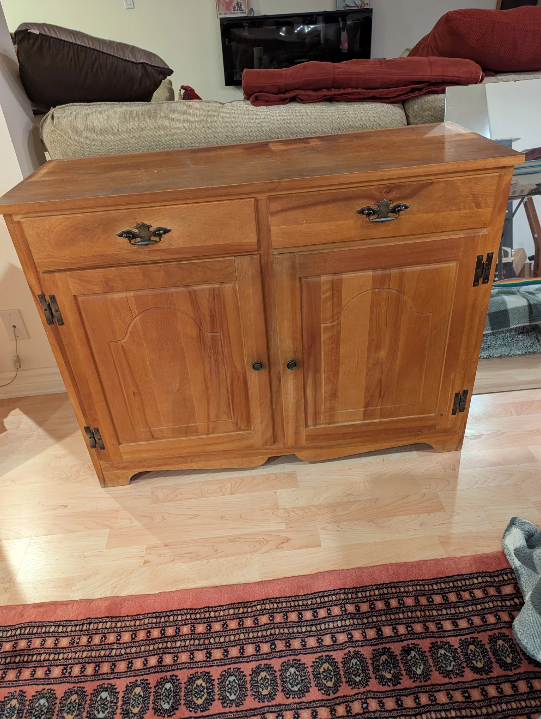 Wooden Hutch with Cabinet and Drawers - photo 3