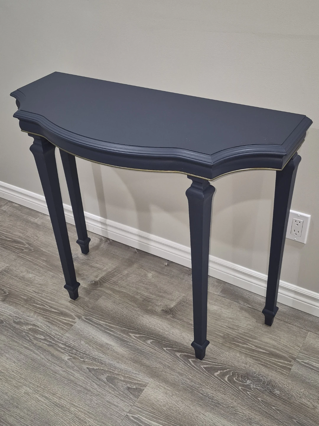 Dark Blue Console Table with Gold Trim - photo 3
