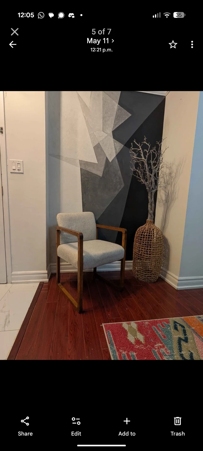 Industrial Accent Chair with Wooden Frame - photo 5
