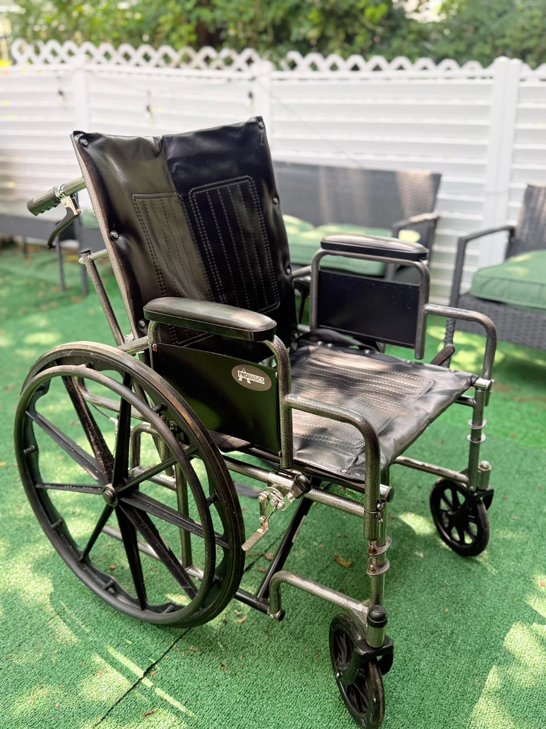 ProBasic Black leather Wheelchair Used - photo 4