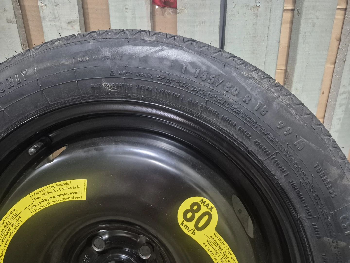 Continental Temporary Spare Tire 145/80 R18