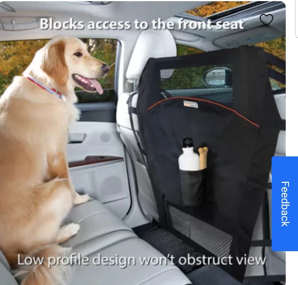 Kurgo® Backseat Dog Barrier for Cars - Mesh Opening