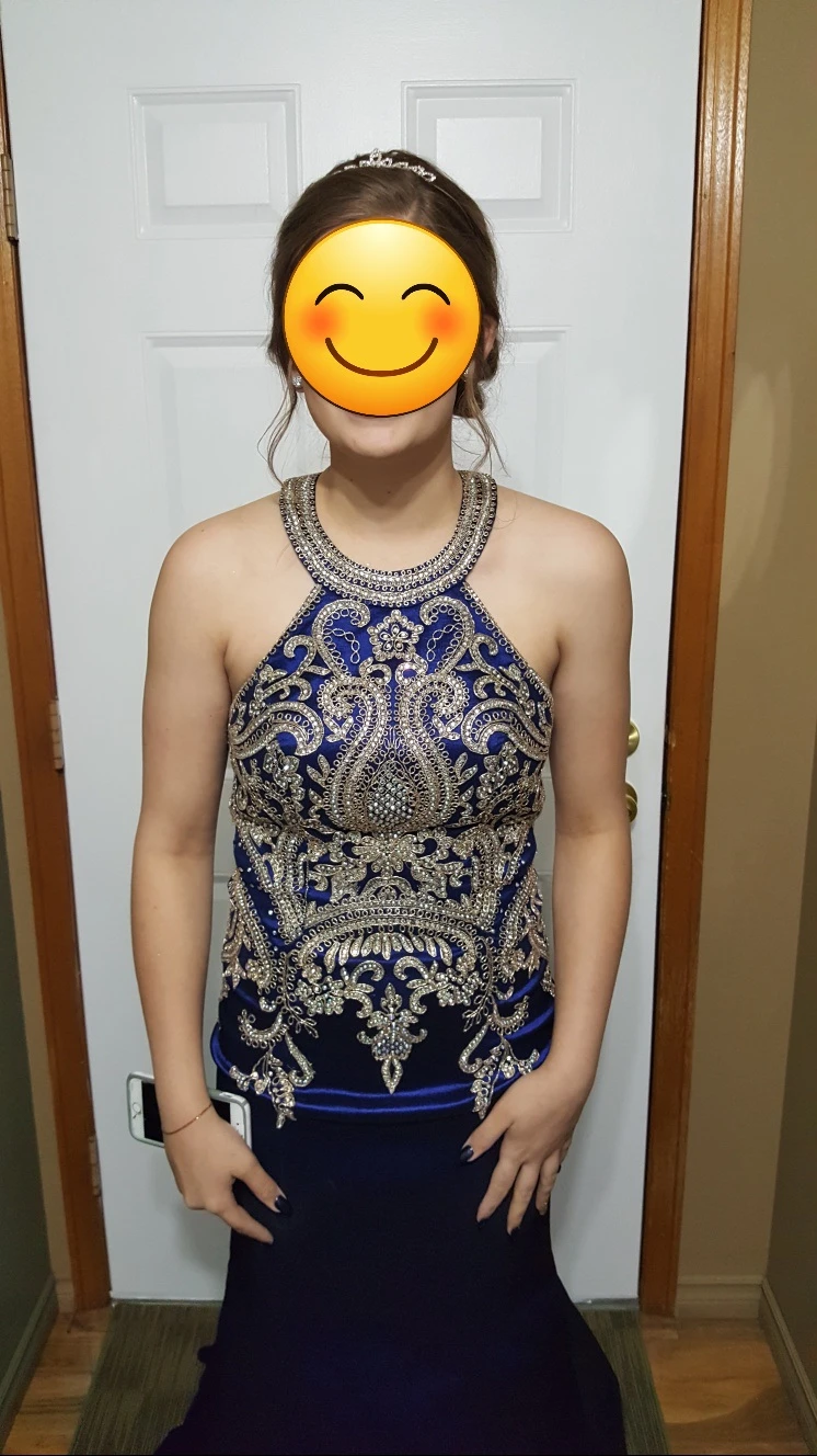 JVN Stunning Royal Blue Prom Dress with Beaded Embellishments - photo 2