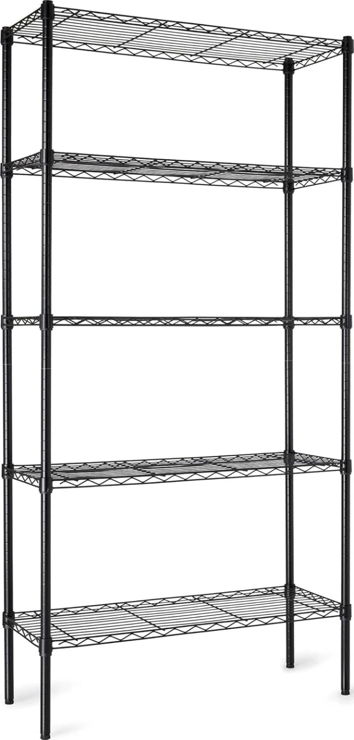 5-Shelf Adjustable Heavy Duty Steel Wire Storage Shelves