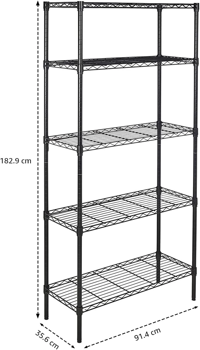 5-Shelf Adjustable Heavy Duty Steel Wire Storage Shelves - photo 2