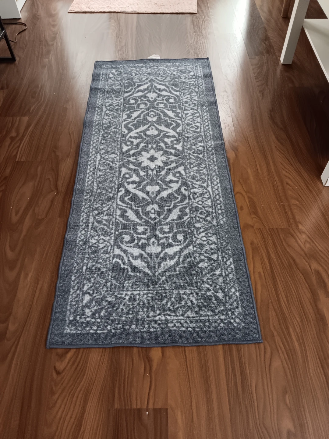 Grey and White Patterned Area Rug