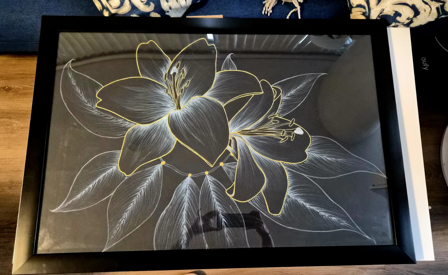 Framed Floral Art -  Lily Design