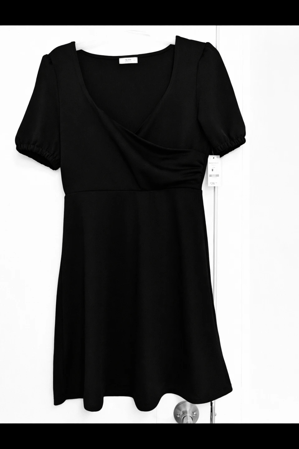 Black V-Neck Wrap Dress - Arden - photo 2