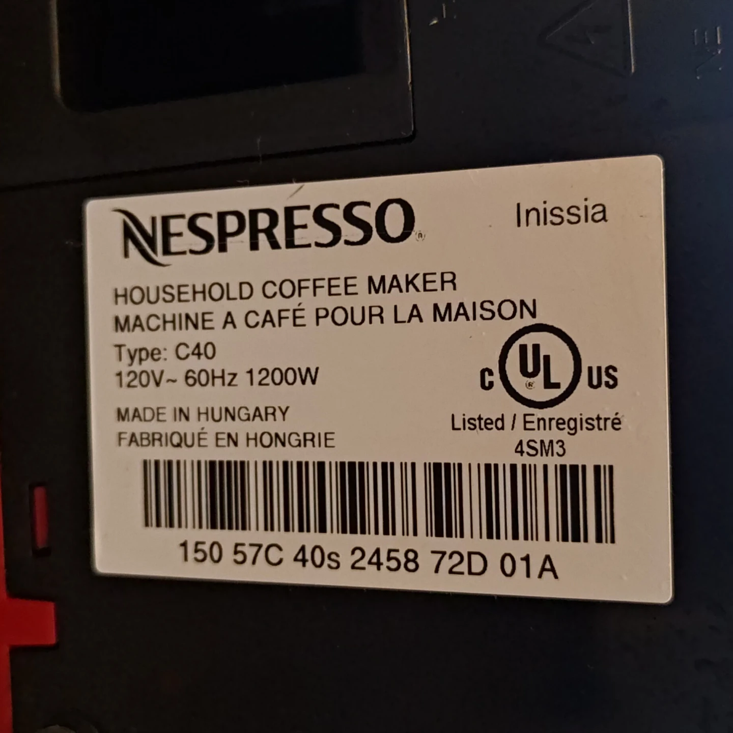 Nespresso Inissia Household Coffee Maker - photo 2