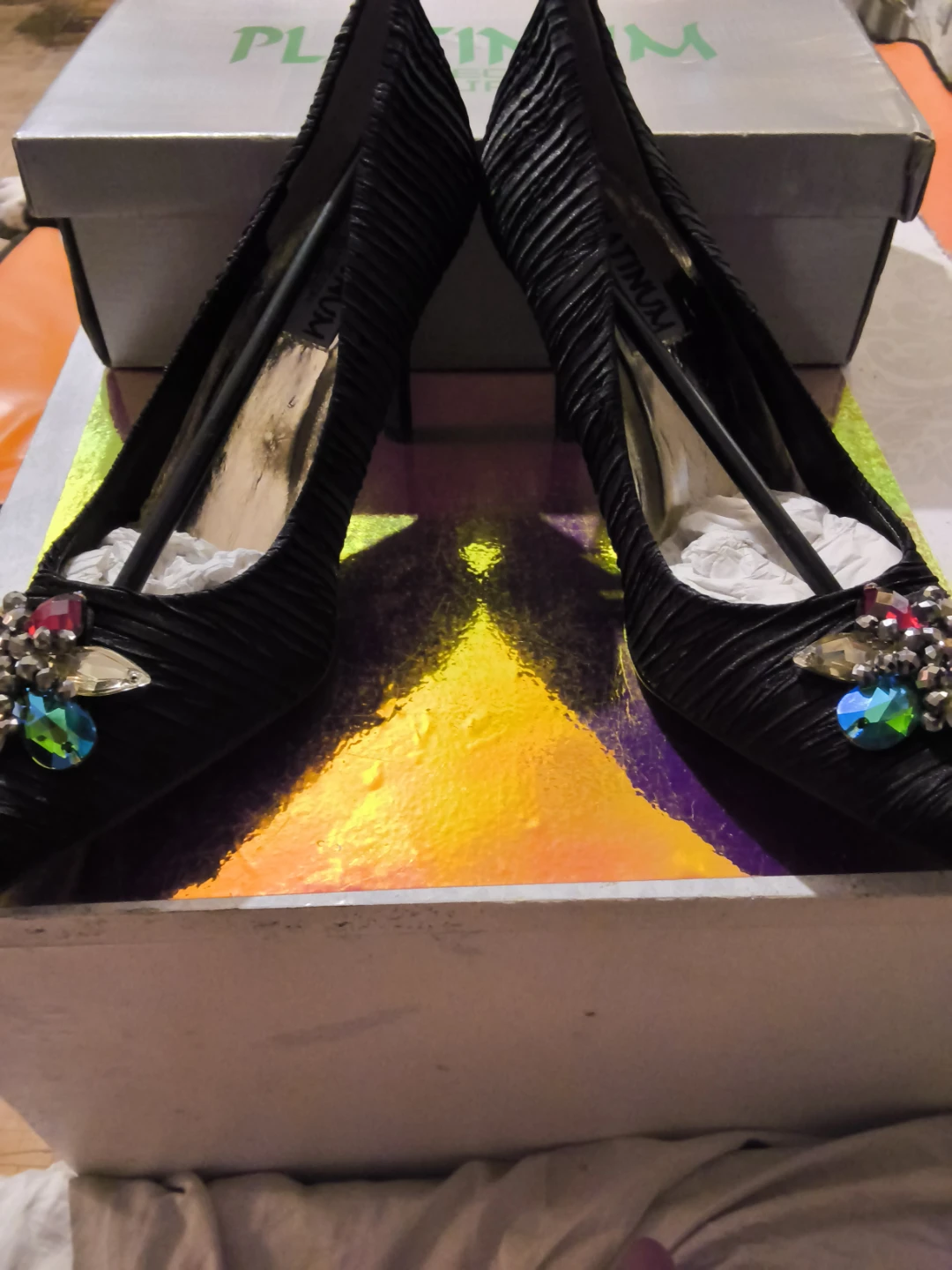 PLATINUM COLLECTION BY JADE Black Embellished Heels - photo 2