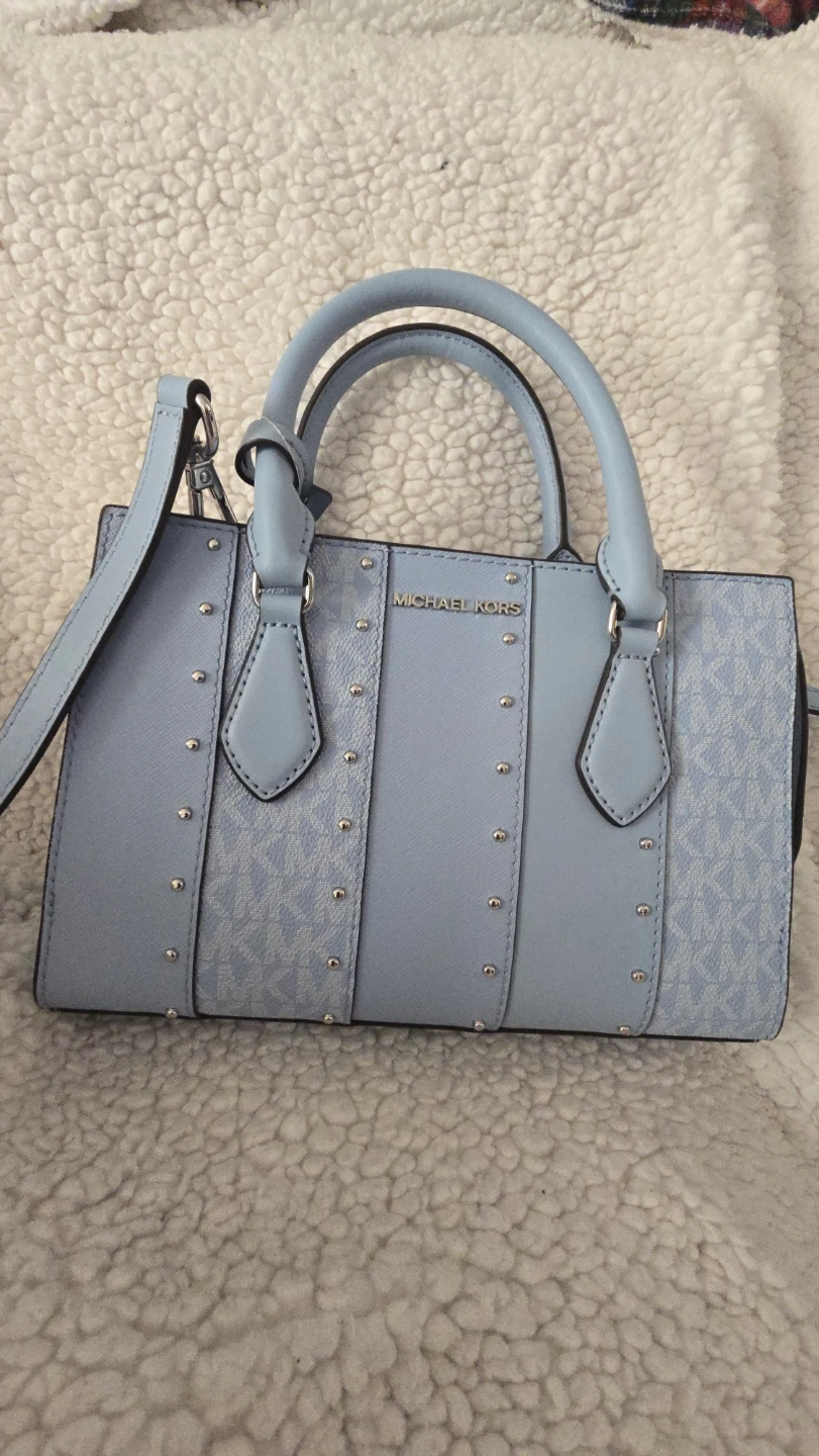Original Michael Kors Light Blue Studded Leather Handbag