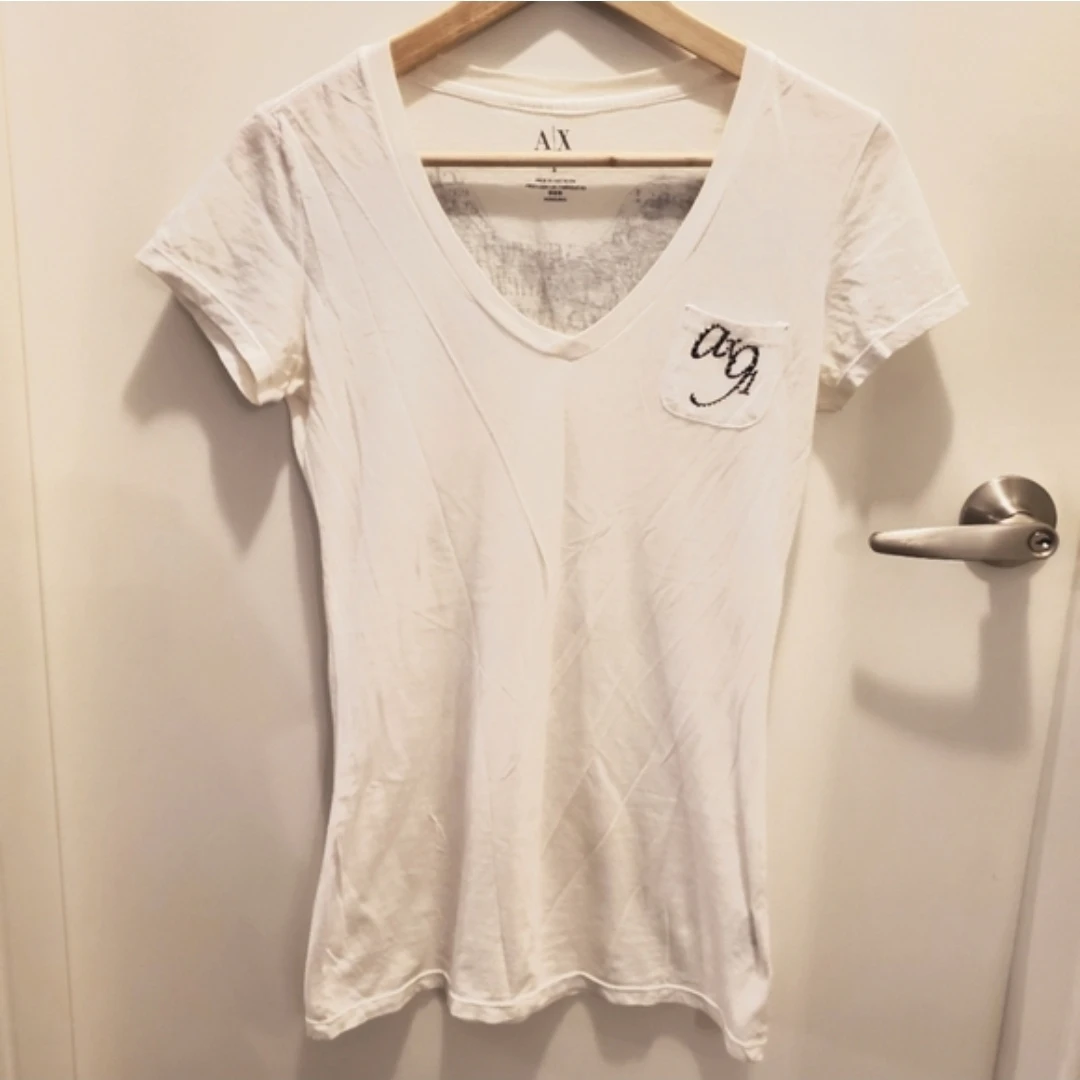 AX Armani Exchange White Wing Graphic T-Shirt Size S
