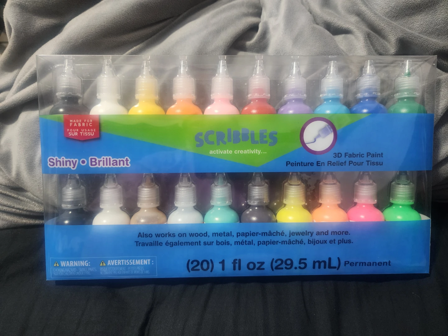 Scribbles 3D Fabric Paint Set - Shiny & Glitter - photo 2