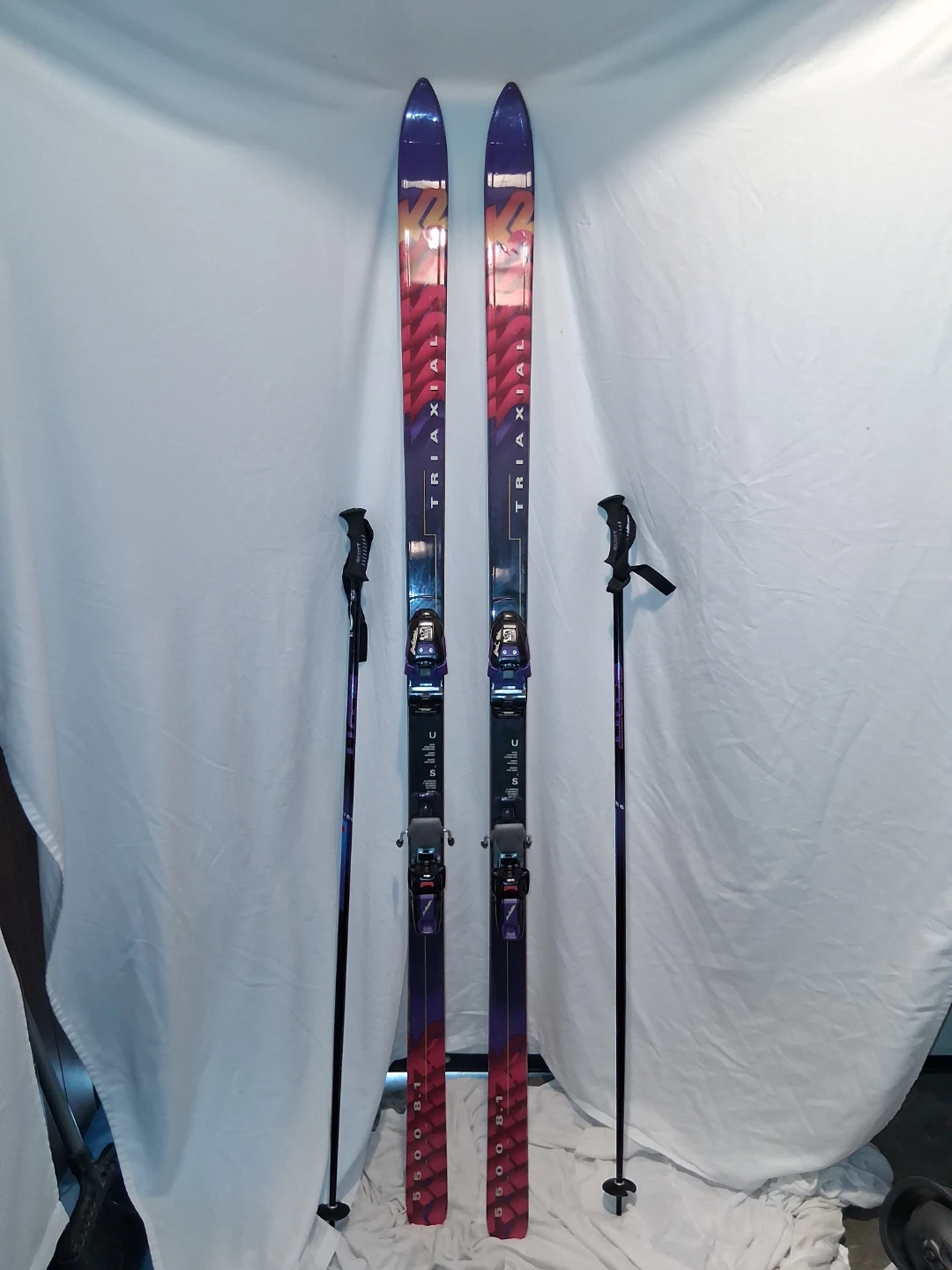 K2 Triaxial Skis with Scott Ski Poles