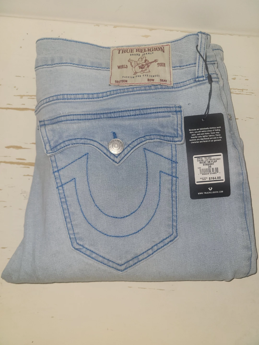 True Religion Ricky Sn Flap Straight Jeans