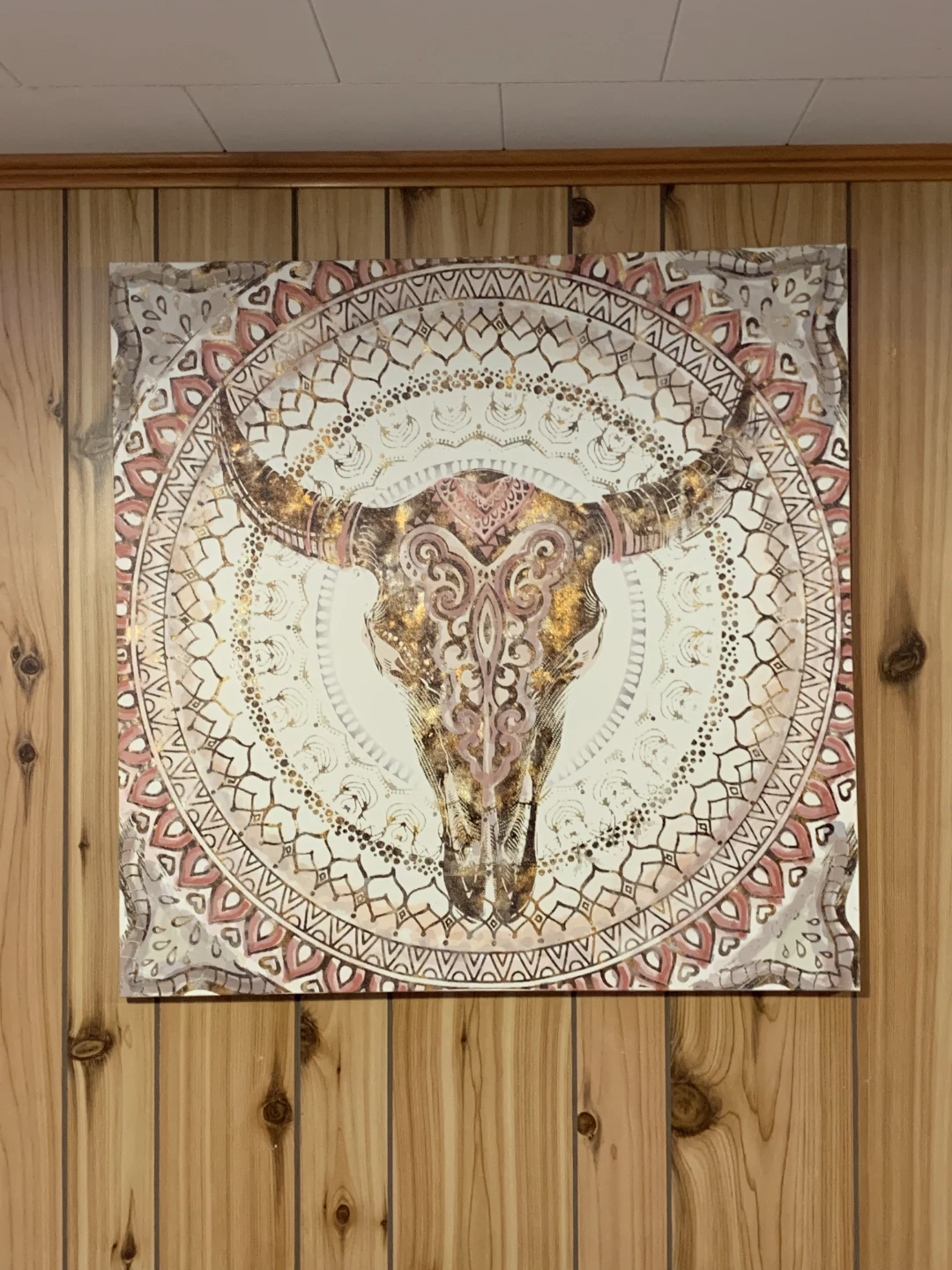 Wall Art - Bull Skull Mandala Design