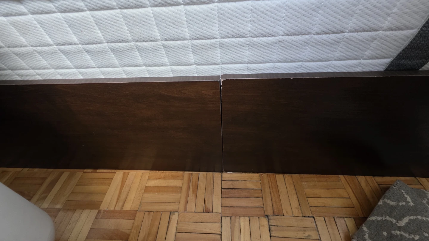 Dark Wood Platform Bed Frame with Headboard - photo 3