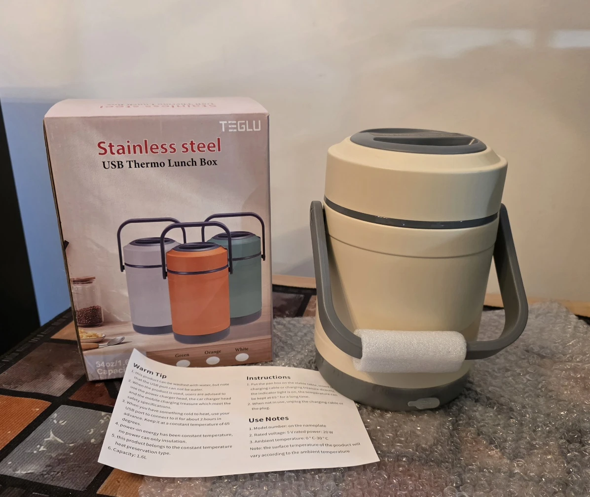 3-Tier Electric Heated Lunch Box (USB & 12V Car Adapter) - photo 2