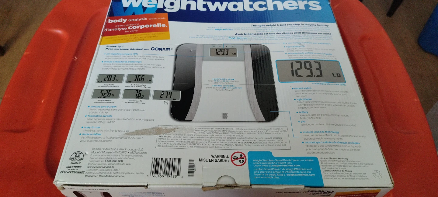 Weight Watchers WW709NFC Digital Body Analysis Glass Scale Black - photo 3