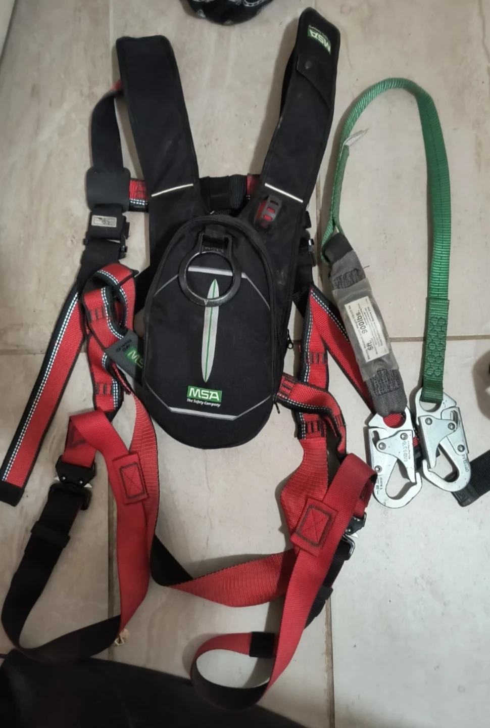 MSA Fall Protection Harness with Lanyard
