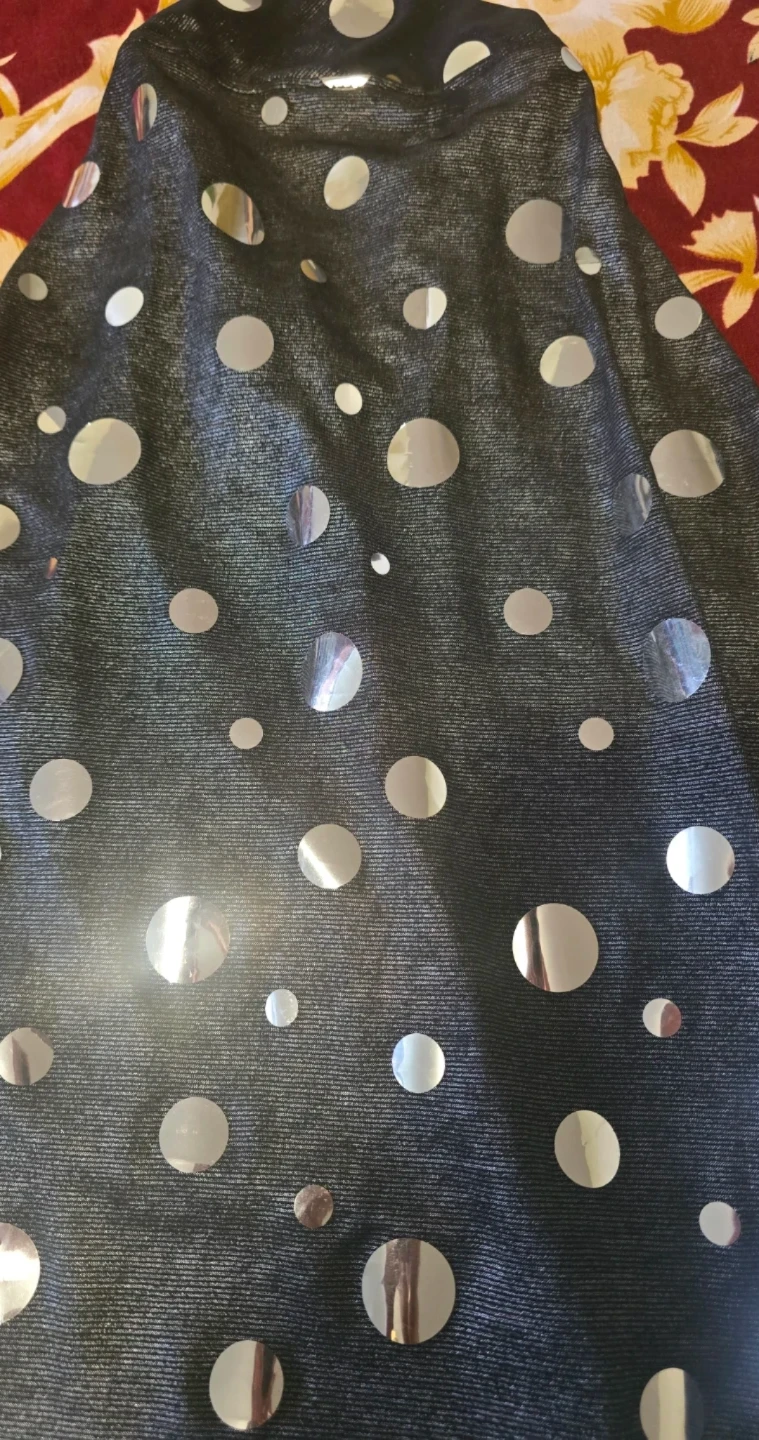 Black  shimmering silver Polka Dot  scarf - photo 3