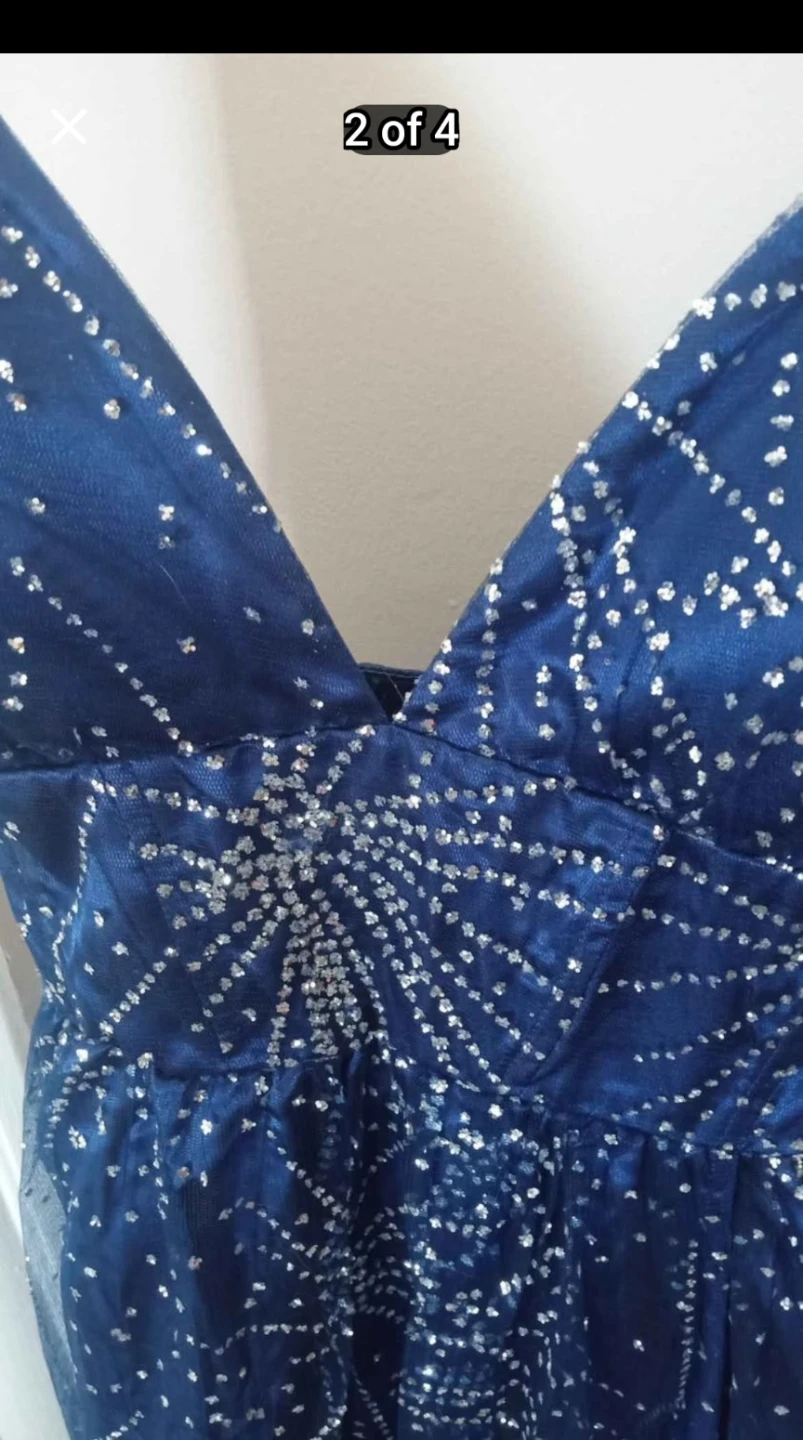 Windsor Navy Blue Sparkly Maxi Dress - Size M