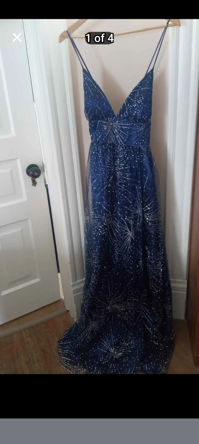 Windsor Navy Blue Sparkly Maxi Dress - Size M - photo 5