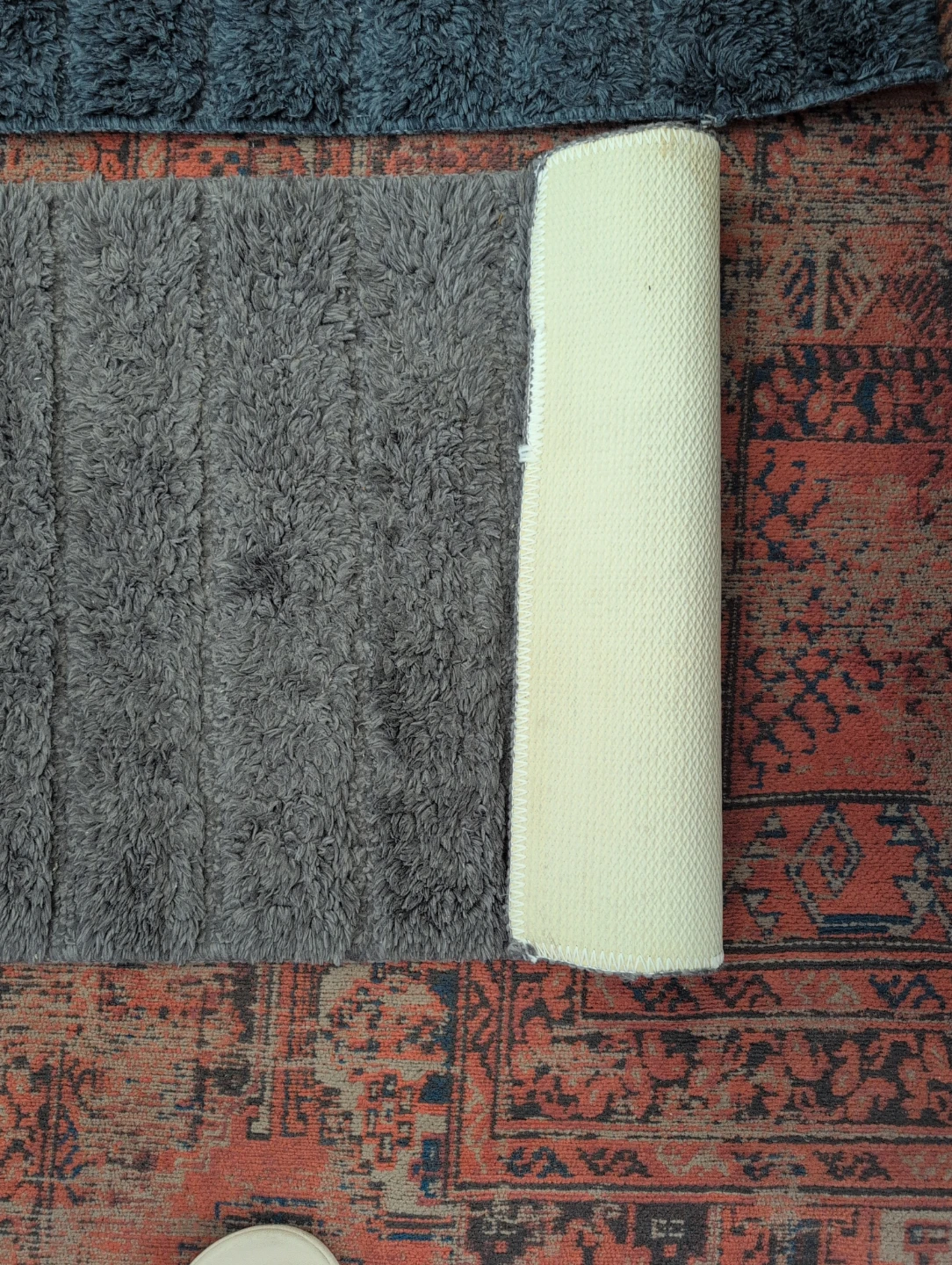 Grey and blue Shaggy Bath Mat - photo 2
