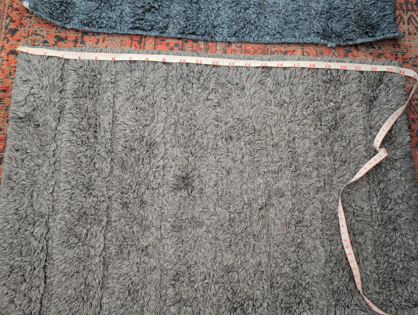 Grey and blue Shaggy Bath Mat - photo 5