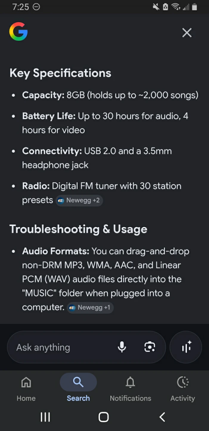 Sony NWZ-E344 music player with built in fm. - photo 5