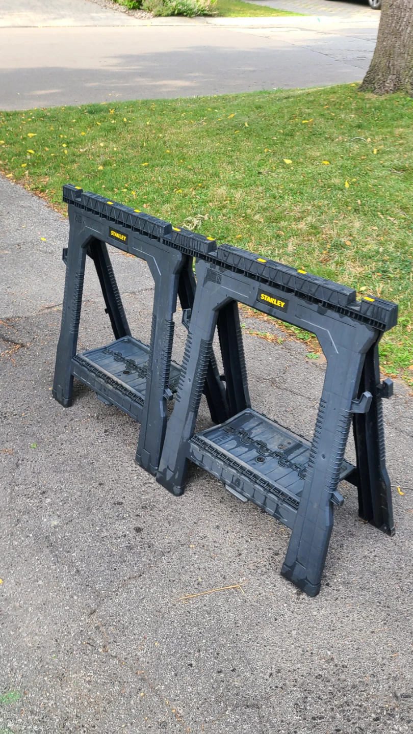 2 Stanley Sawhorses - Folding Plastic, Excellent Condition! - photo 4
