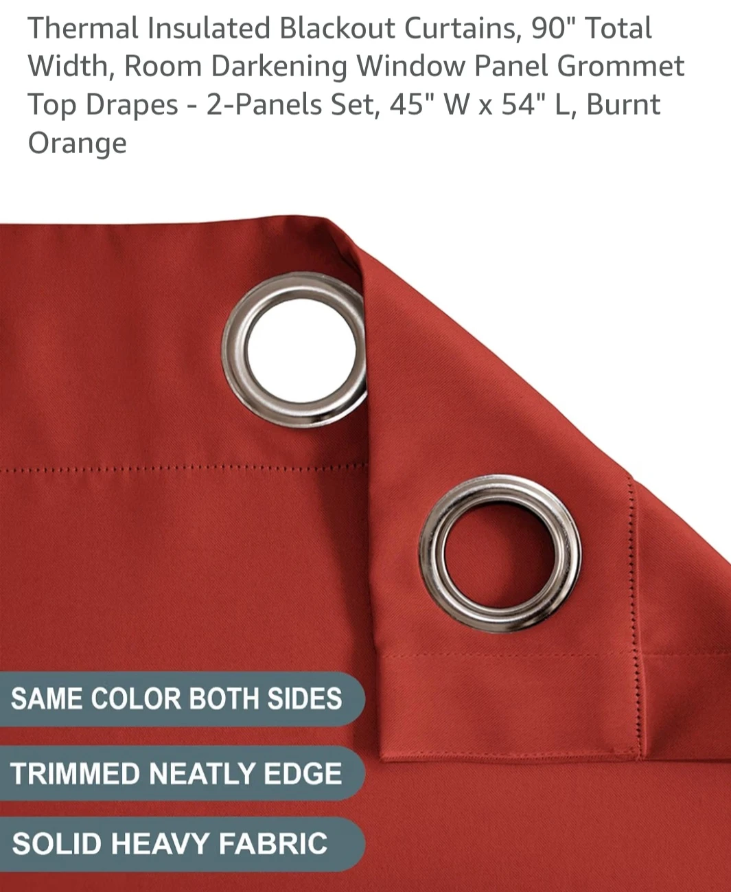 NIM TEXTILE Thermal Insulated Blackout Curtains (2 Panels) - photo 2