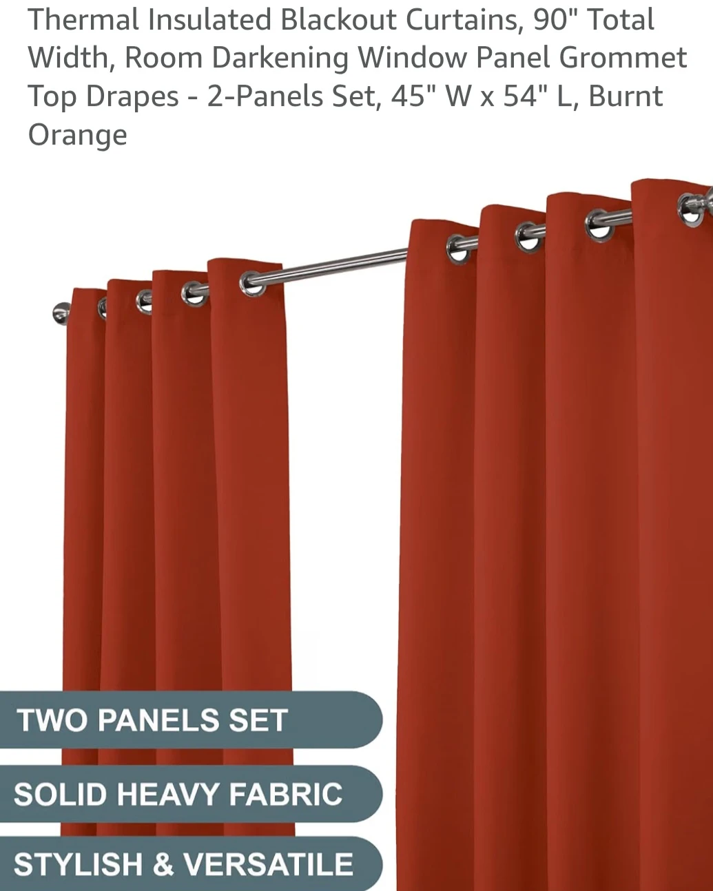 NIM TEXTILE Thermal Insulated Blackout Curtains (2 Panels) - photo 4