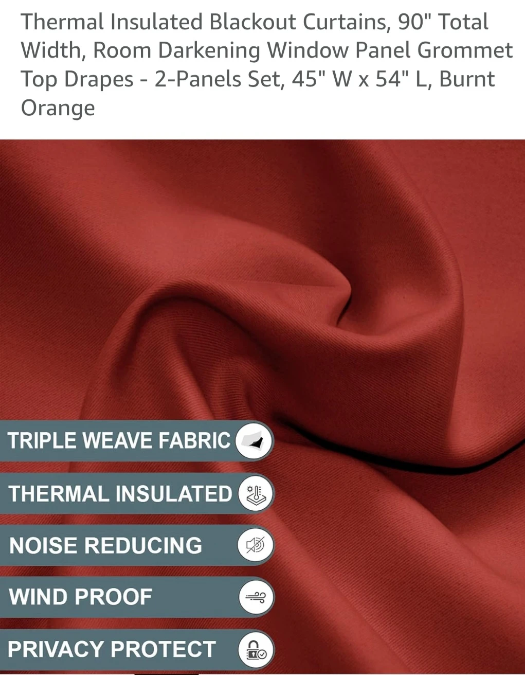 NIM TEXTILE Thermal Insulated Blackout Curtains (2 Panels) - photo 5