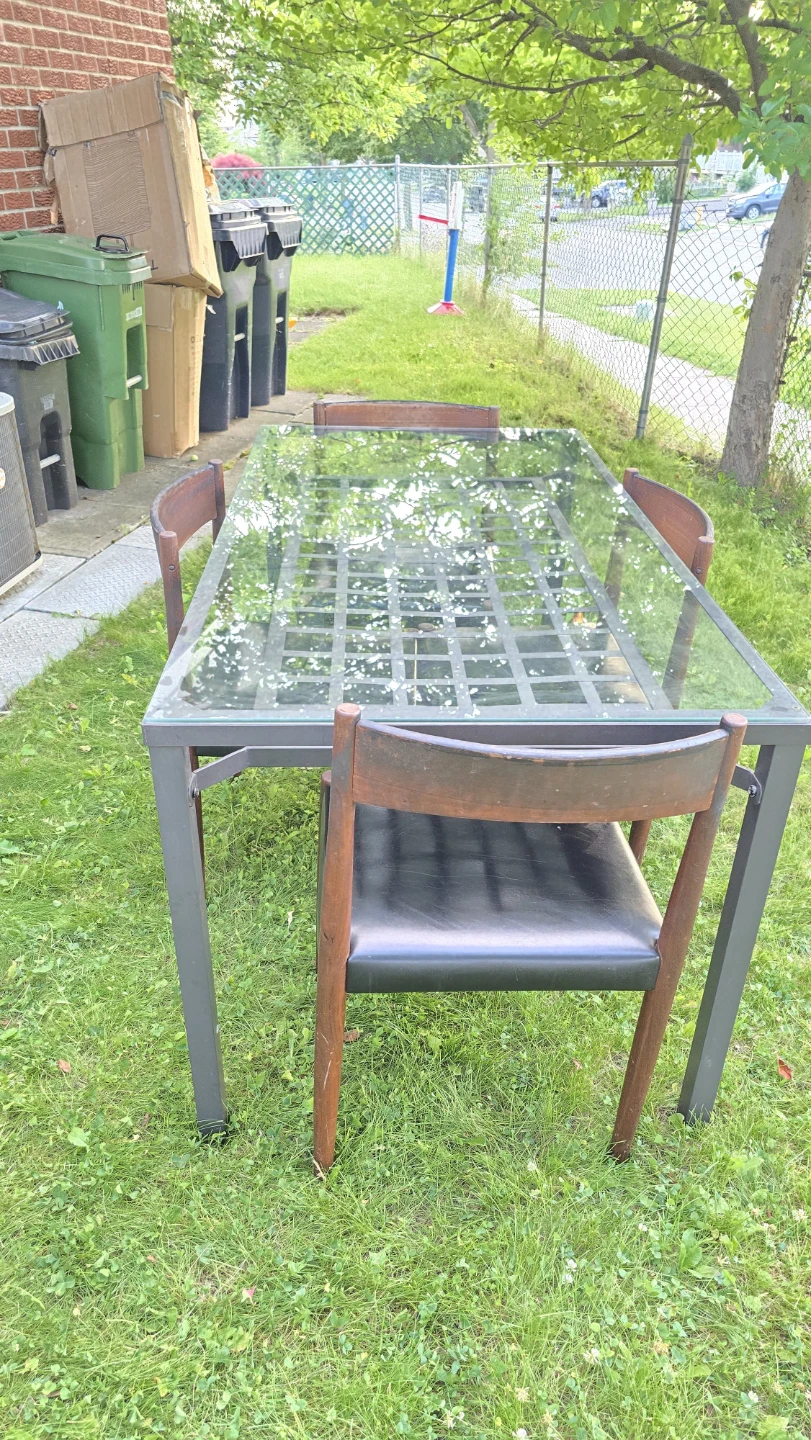 Glass Top Dining Table with 4 Chairs - photo 2