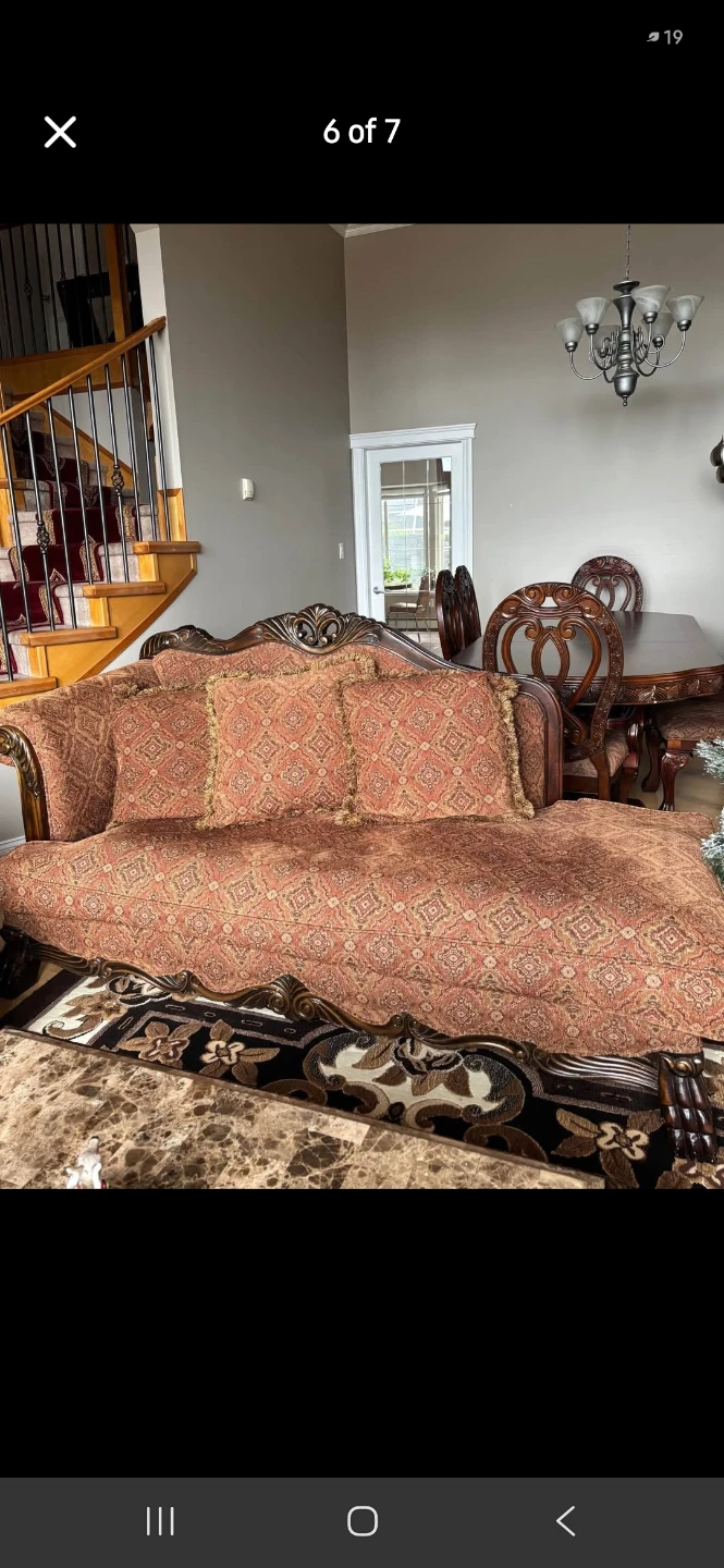 Ornate Sofa with Decorative Pillows - photo 2