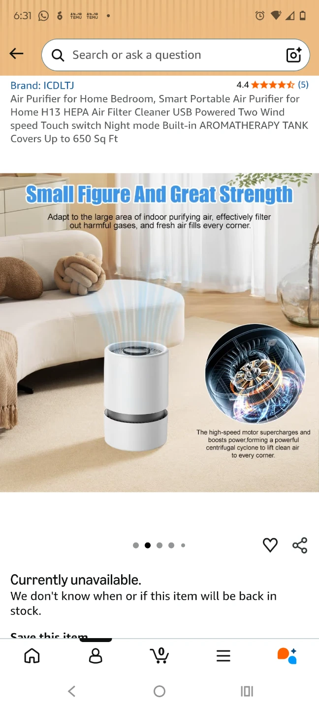 Two White ICDLTJ Portable Air Purifier - photo 2