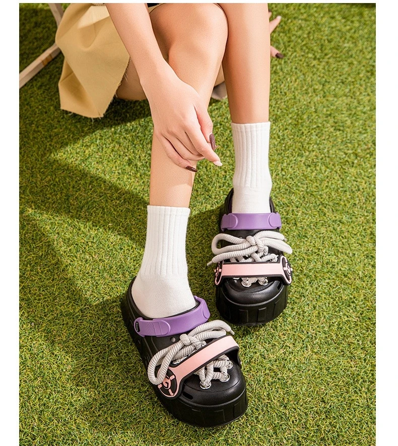 Platform Clogs with Decorative Laces - photo 4