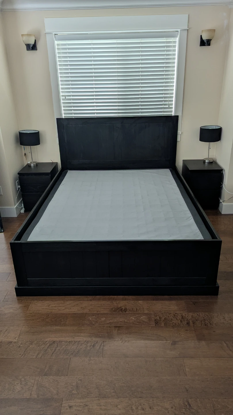 IKEA Fjell Storage Queen Bed Frame with Drawers + Box Spring