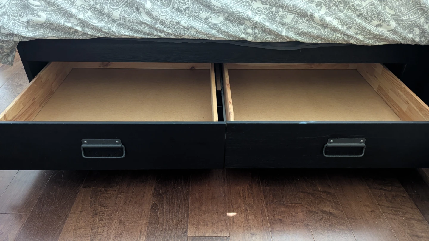 IKEA Fjell Storage Queen Bed Frame with Drawers + Box Spring - photo 4