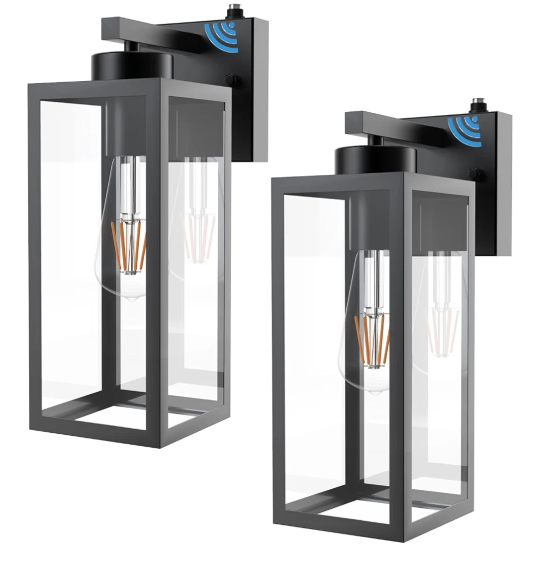 Modern Outdoor Glass Wall Sconce - Matte Black - photo 2