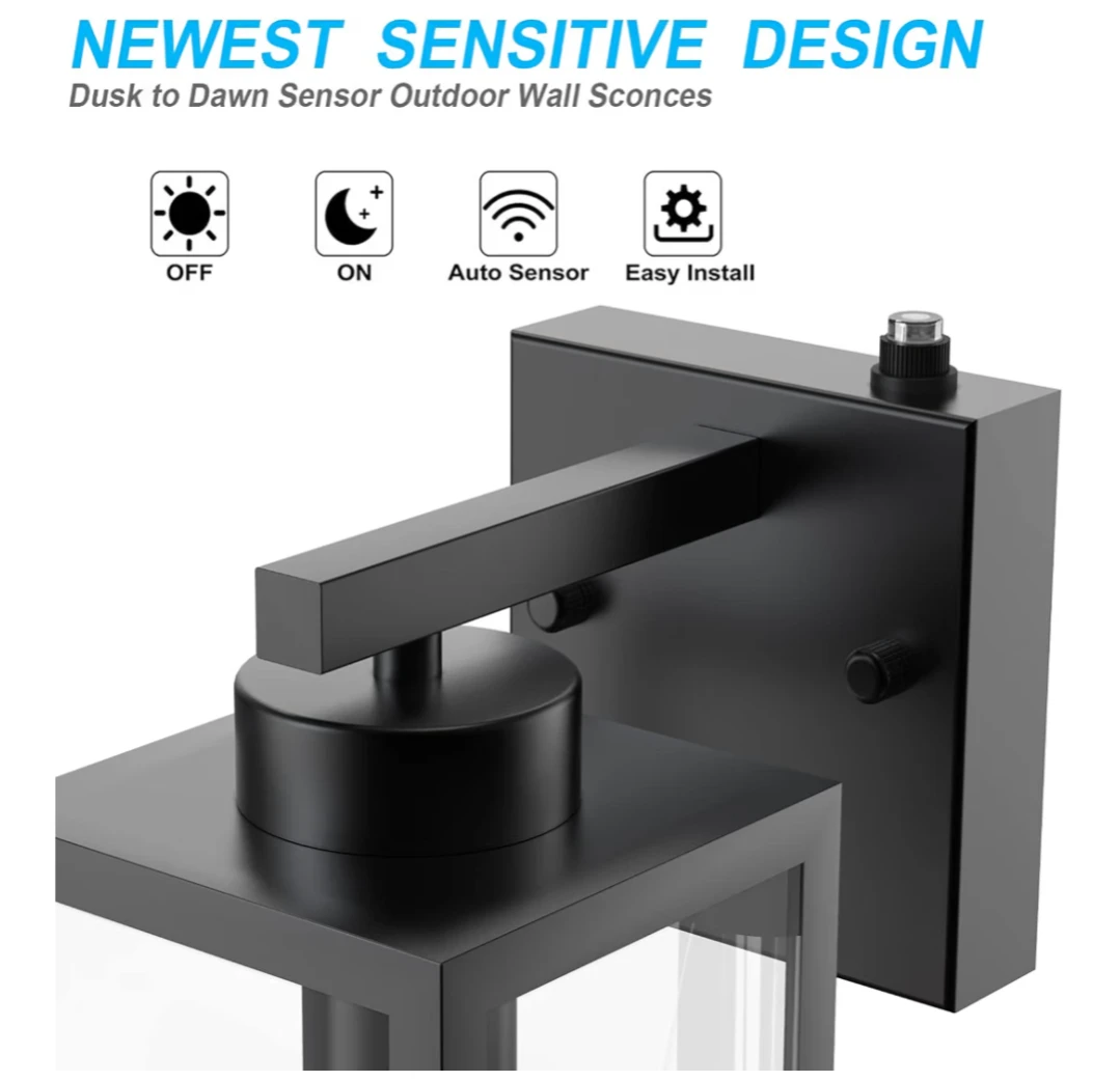 Modern Outdoor Glass Wall Sconce - Matte Black - photo 3